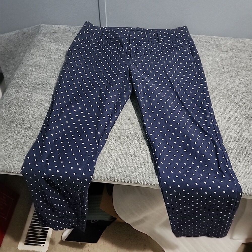Tommy Hilfiger Denim Jeans Womens Size 4 Blue Polka Dot Print Stretch Straight - Picture 5 of 14